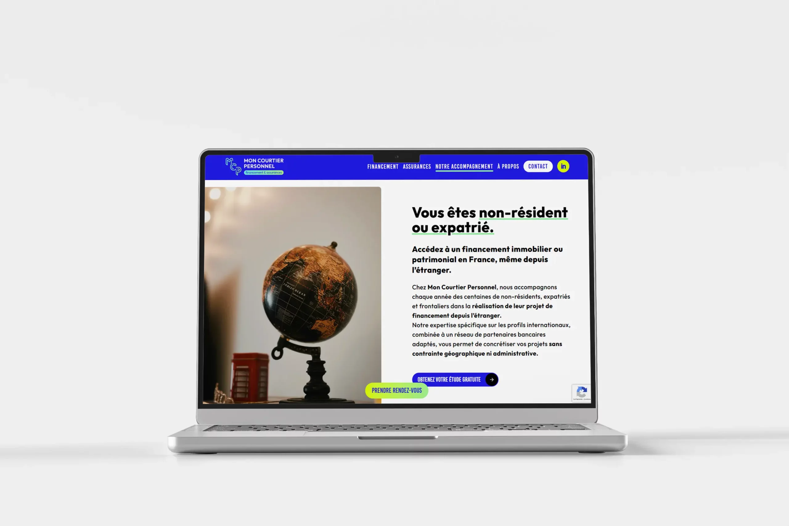 Interface de site web moderne et stratégie digitale centrée sur l’expérience utilisateur pour entreprise accompagnée par agence web DBW