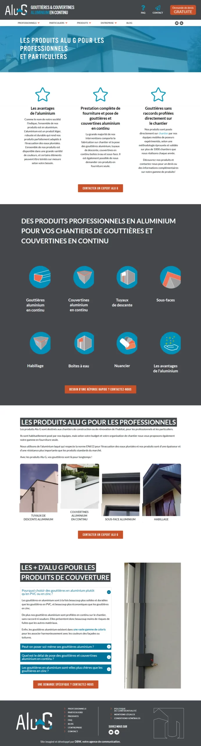 Projet digital ALUG développé par DBW : un site internet alliant performance, structure claire et résultats SEO concrets.